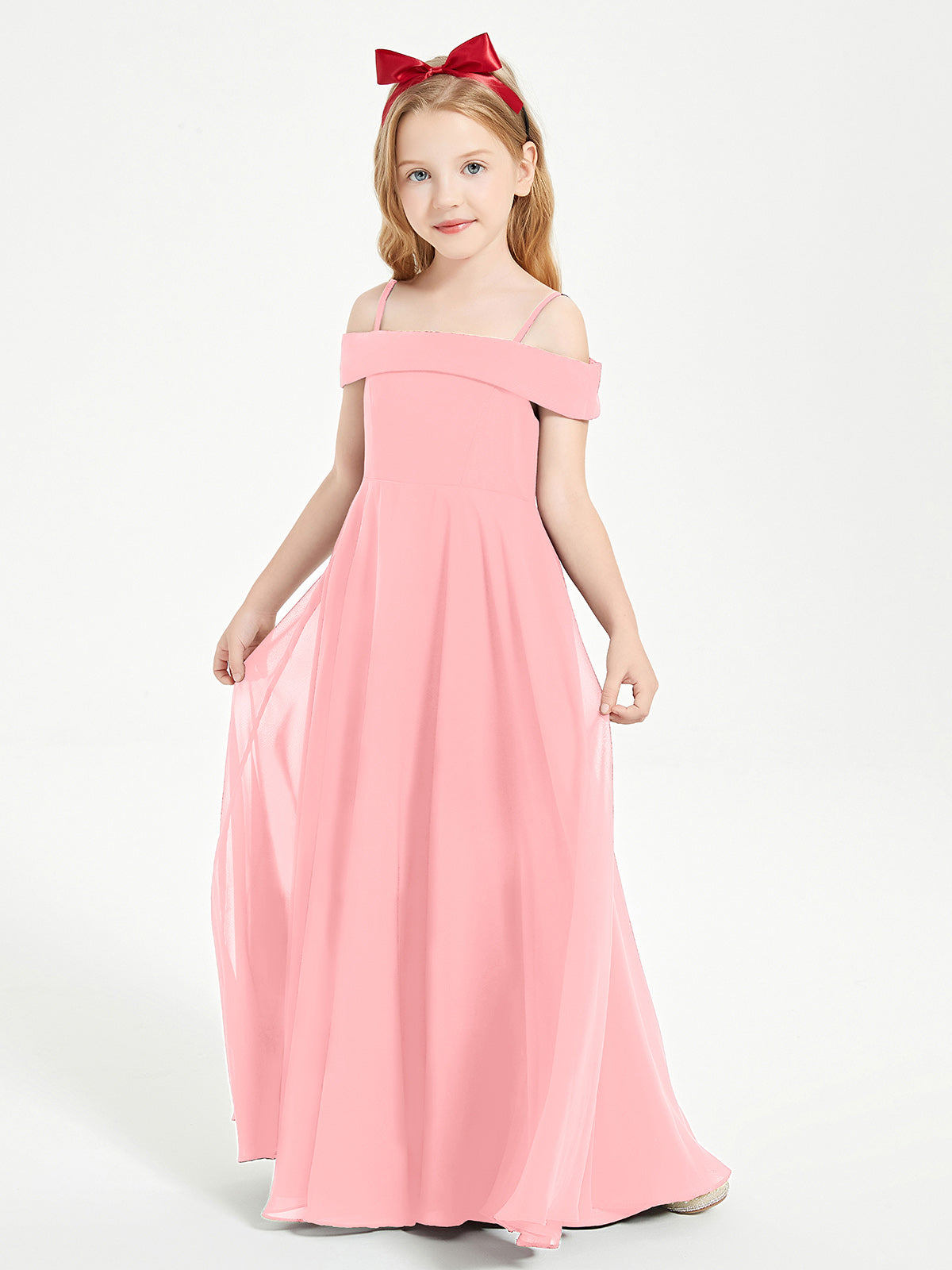 Off-the-Shoulder Dresses for Stylish Junior Bridesmaids Flamingo